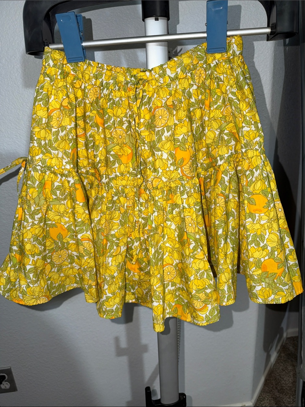 JCrew Yellow Floral Tiered Women's Top & Skirt Set